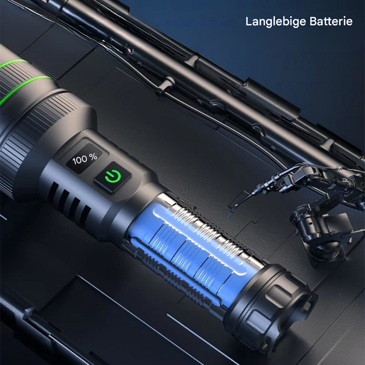 Ekstremt lysstærk og zoombar LED-lommelygte - PowerBeam
