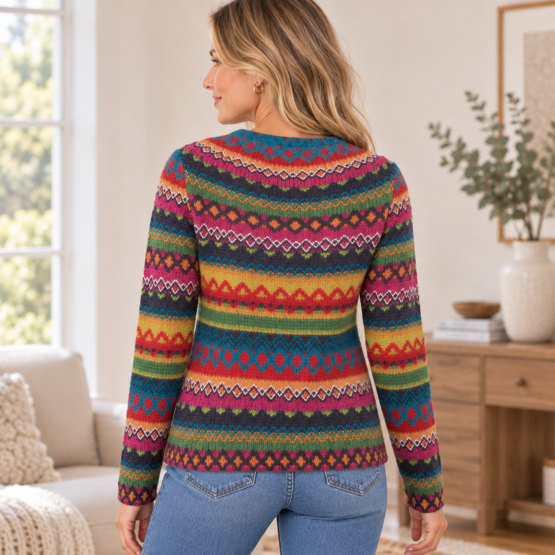 Kvinders Strikket Sweater med Rund Hals