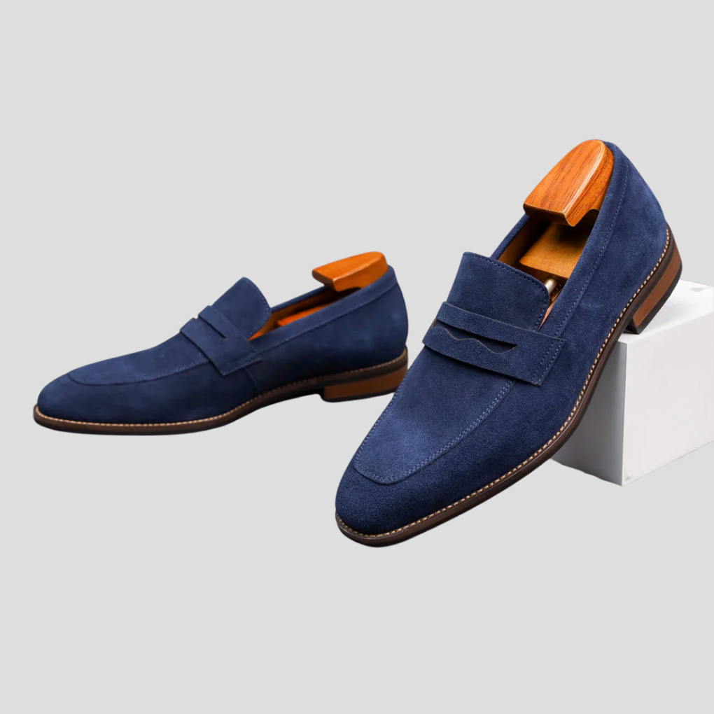 Herre-loafers i ruskind