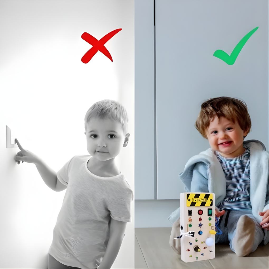 Montessori Busy Board med LED-lys