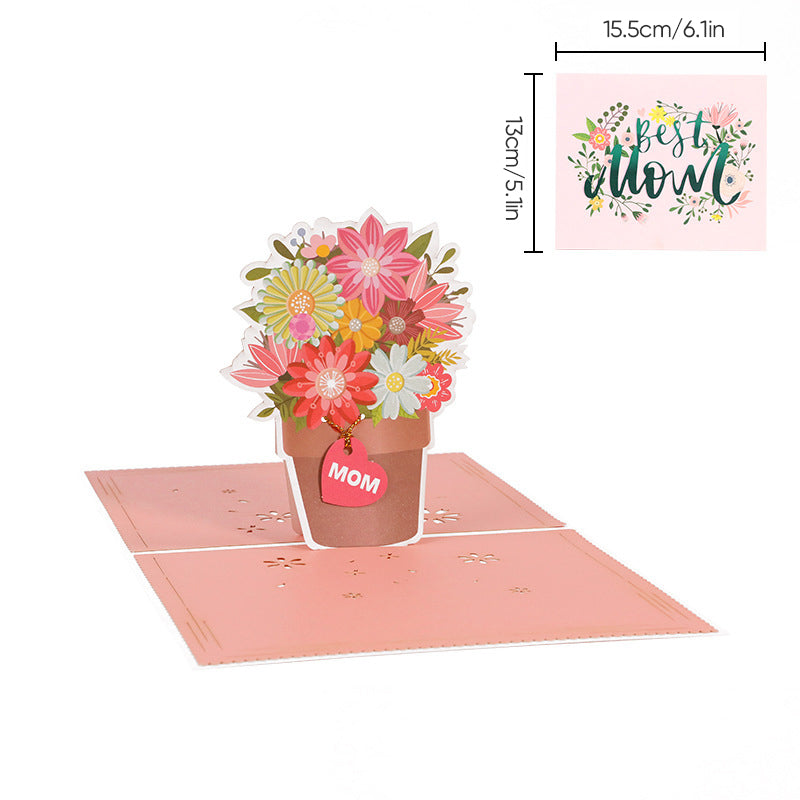 Mors Dag-3D-blomsterkort, unik erindring til hende