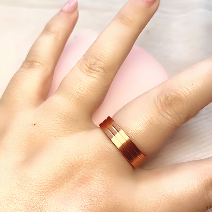 Fransk-stil Kat-øje Sten Kobber Magnet Ring