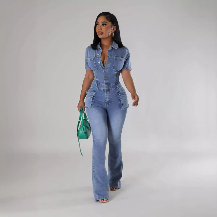 Denim Jumpsuit til Kvinder – Klassisk Stil og Moderne Komfort