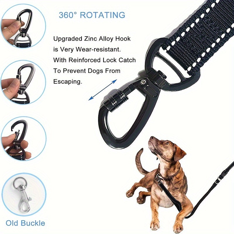 Justerbar Bungee-Snor til Hunde – Stødabsorberende og Reflekterende til Store Hunde