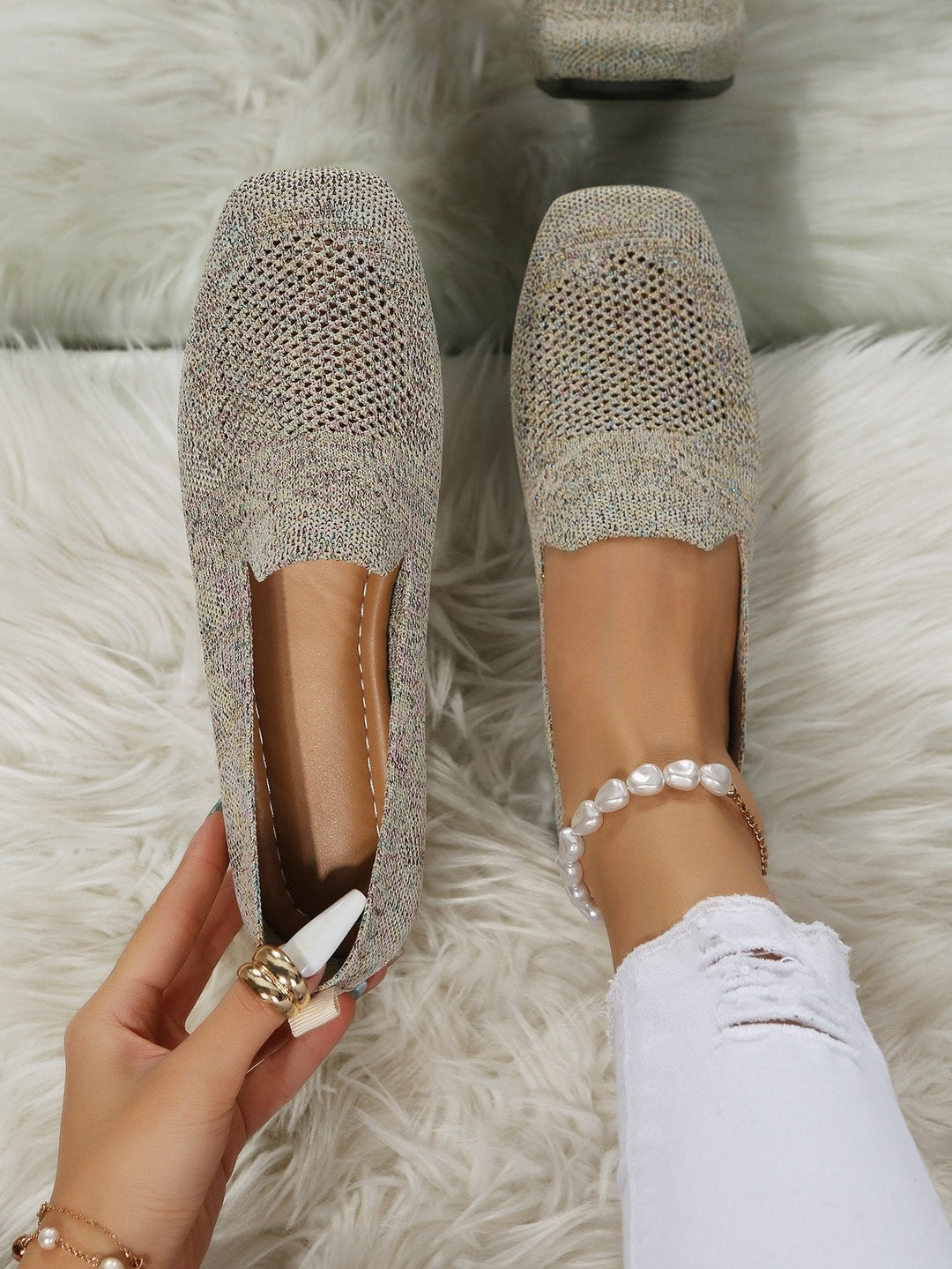 Ortopædiske slip-on-sneakers til damer med blød indersål og åndbart mesh