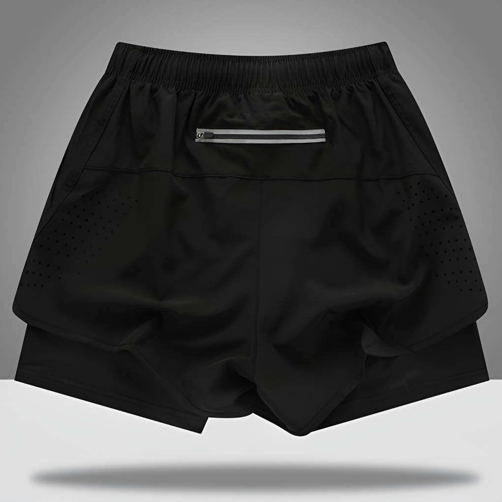 Hurtigtørrende løbeshorts til mænd med lynlås