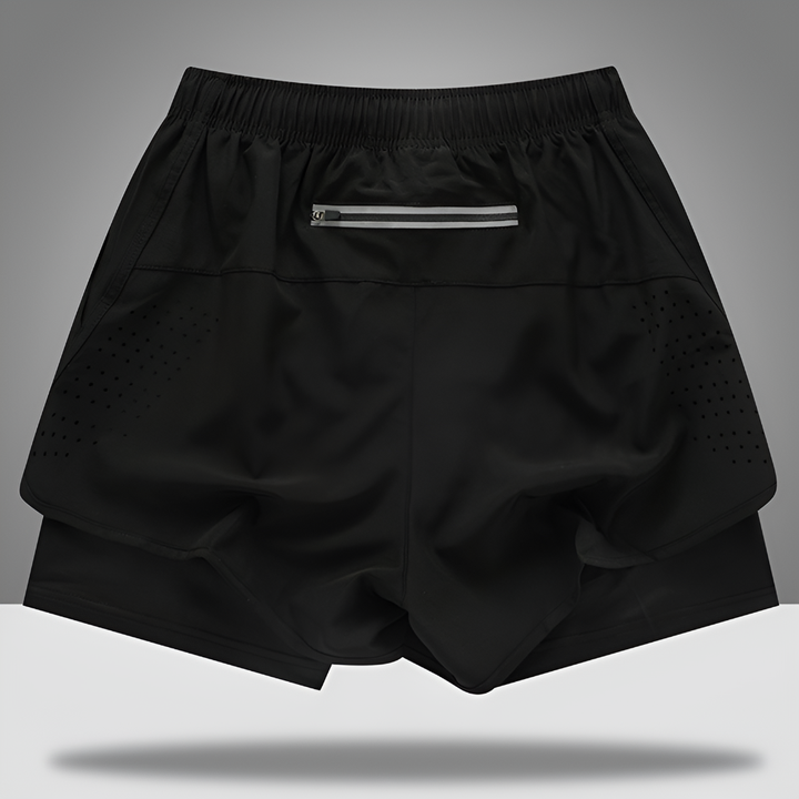 Hurtigtørrende løbeshorts til mænd med lynlås