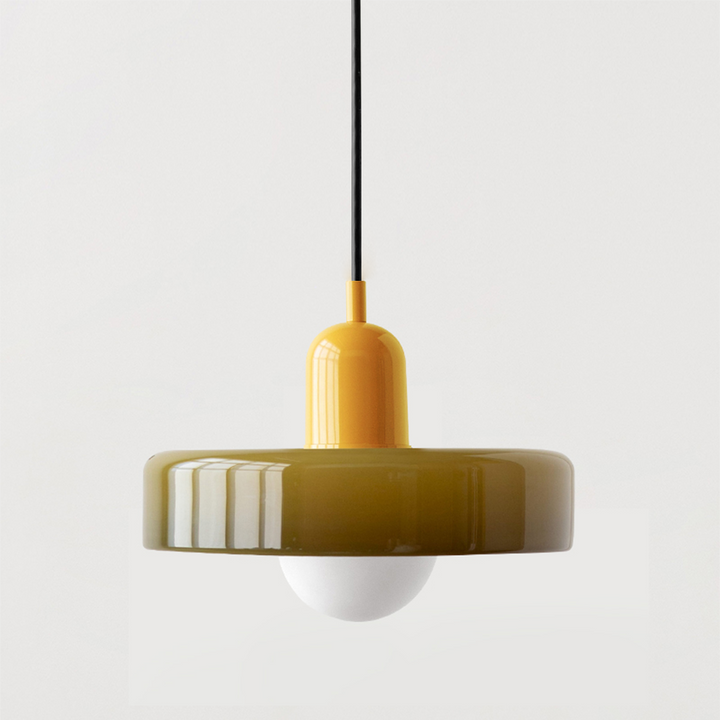 Farverig pendellampe i Bauhaus-stil - StiloGlas