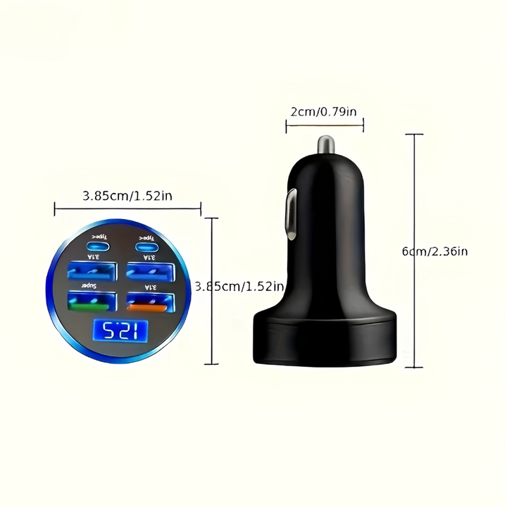 100W Hurtig Portabel Bil Oplader - Dual USB