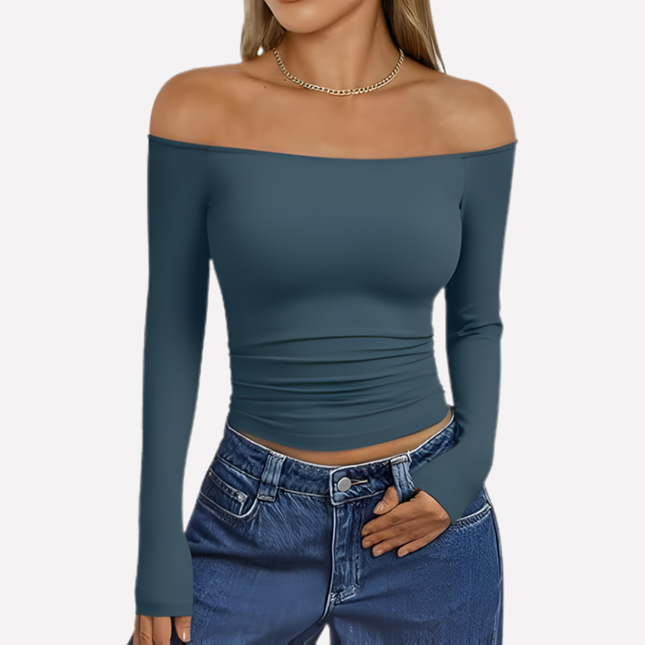 Kvinders Off-The-Shoulder Langærmet Top