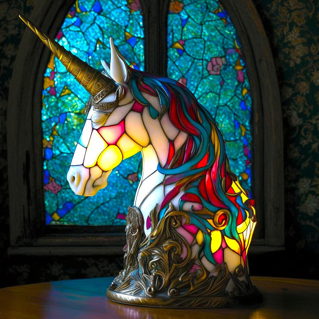 VitraGlow håndlavet glaspynt | Elegant bordlampe i resin og glas med levende kunstneriske mønstre