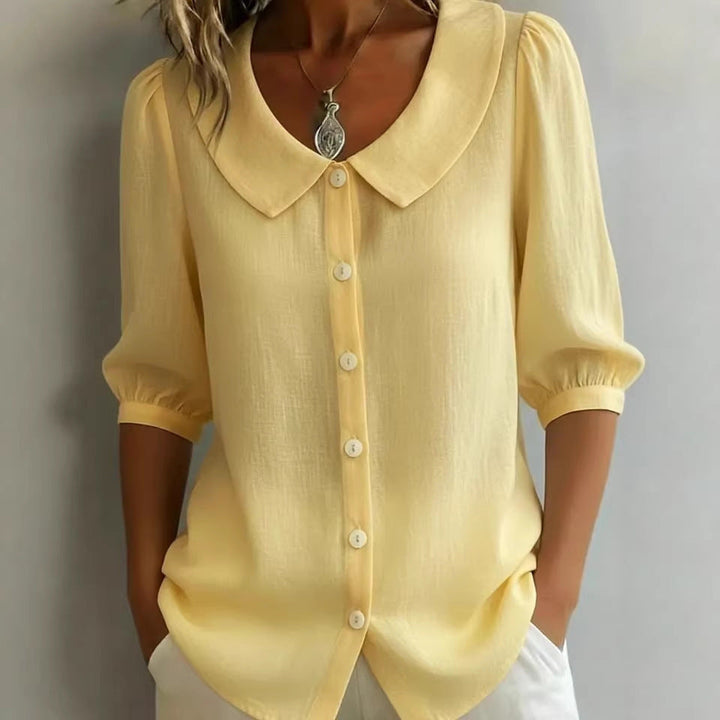 Collared Short-sleeve Blouse Fashion Casual Versatile Loose Shirt Women's Clothing