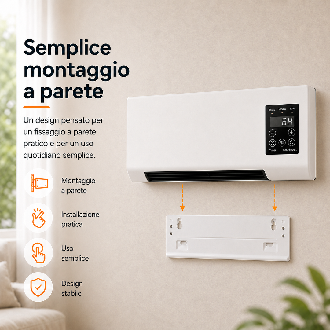 Kompakt vægventilator – Bærbar afkøling med fjernbetjening