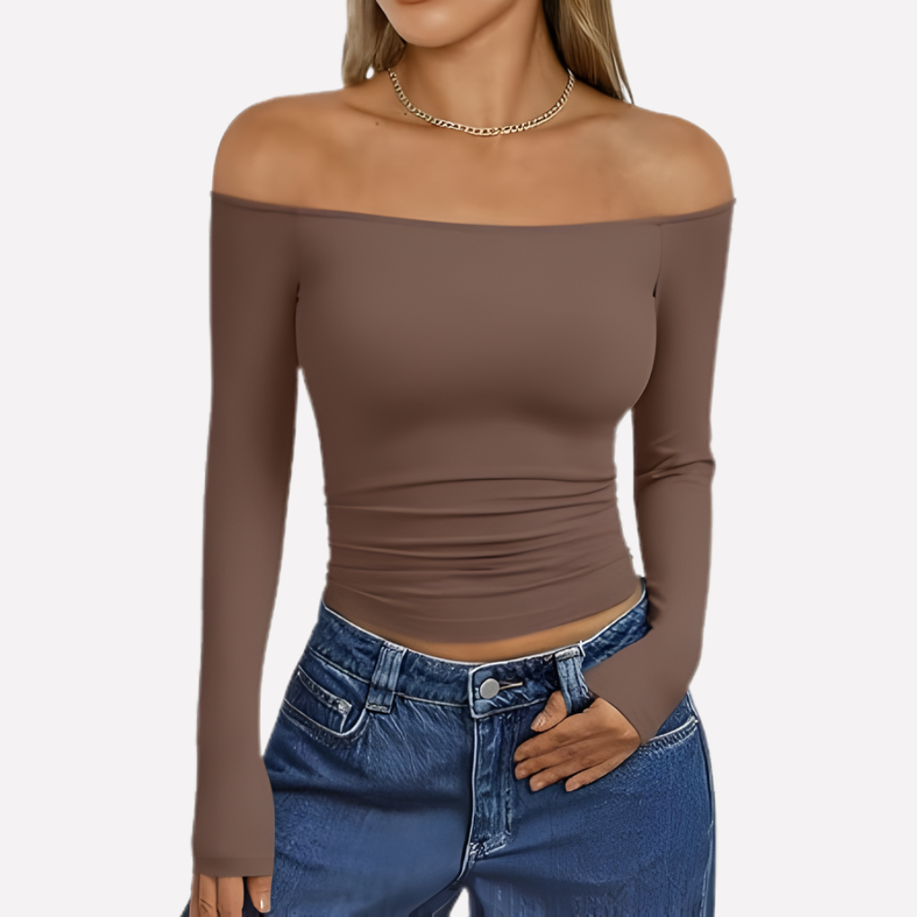 Kvinders Off-The-Shoulder Langærmet Top