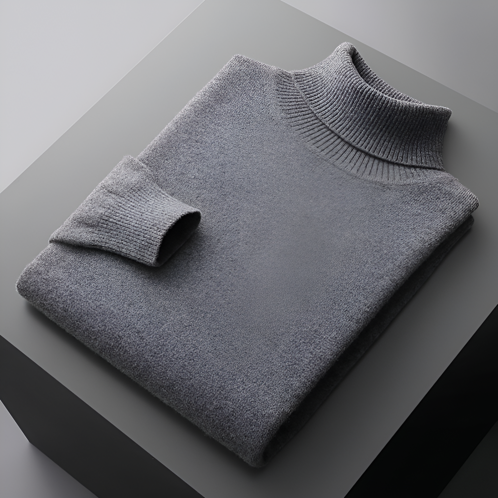 Højkvalitets cashmere-rullekravesweater til mænd