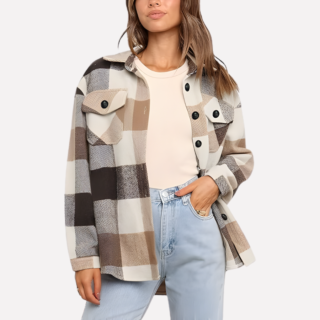 Kvinders Plaid Shacket