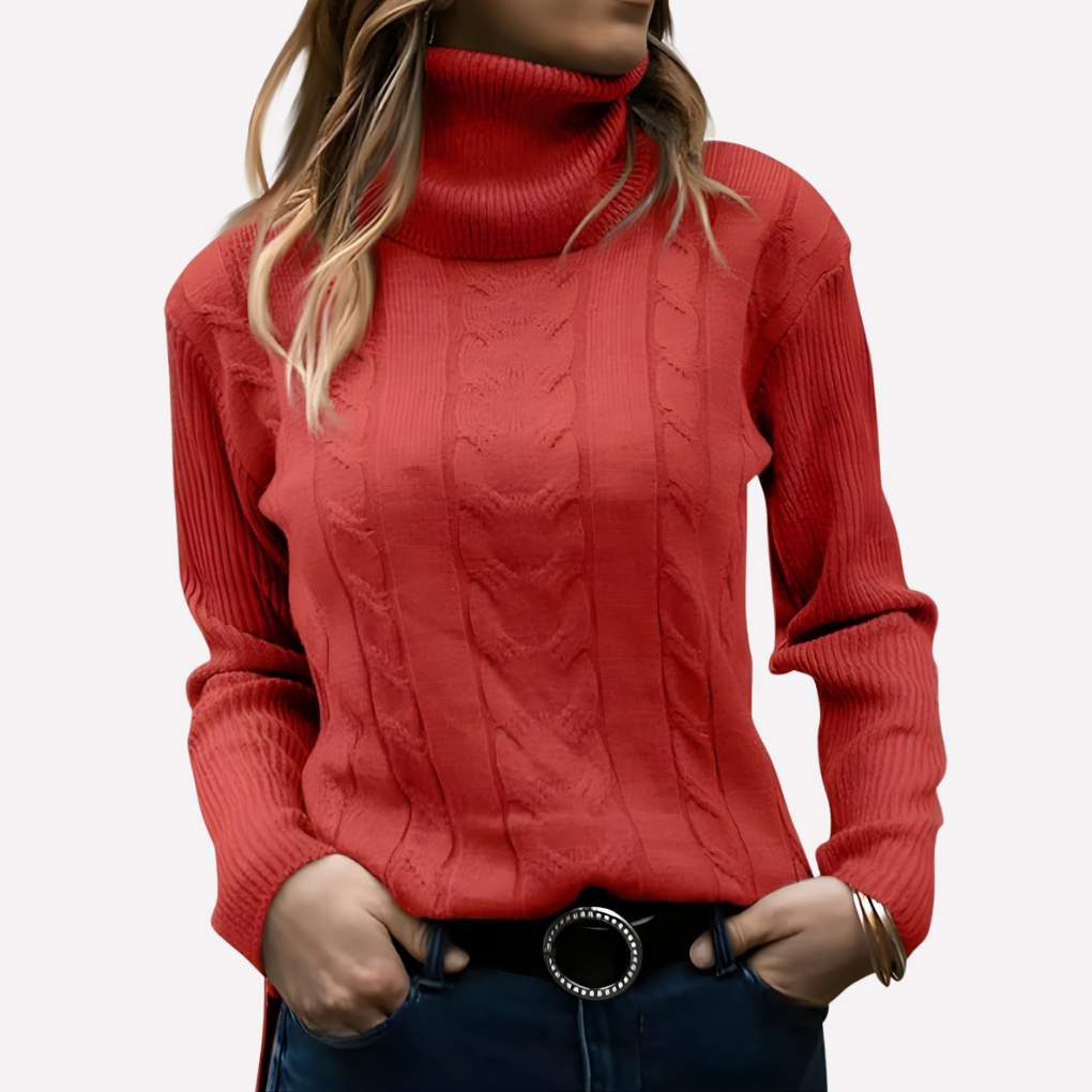 Kvinders Turtleneck Pullover – Afslappet Hverdag Stil