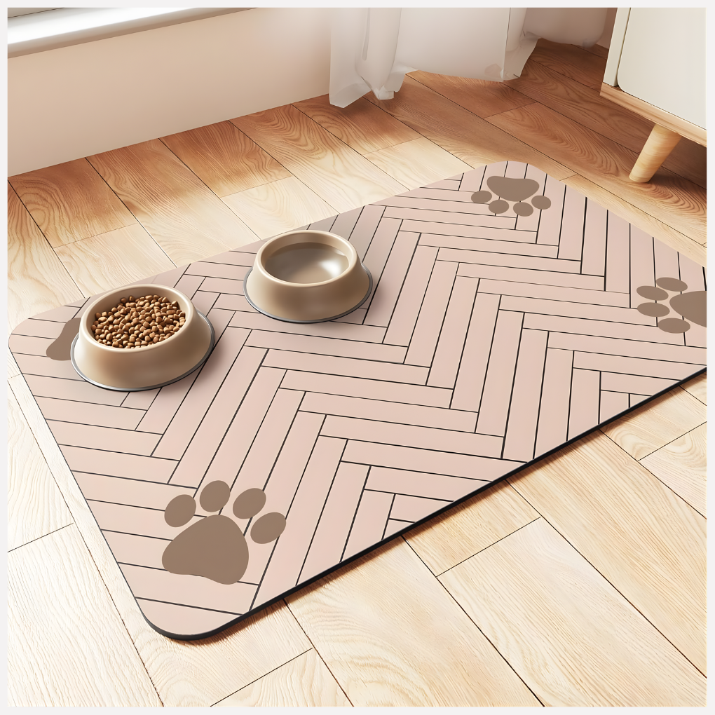 Pet Fodringsmat - Absorberende Pet Placemat til Mad og Vand Skål