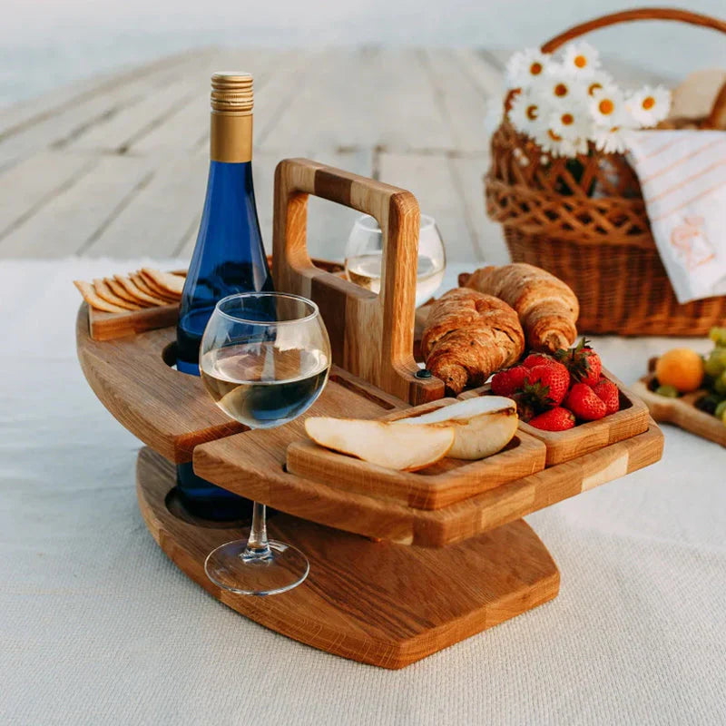 Bærbare Træ-Picnic Vin Tabel