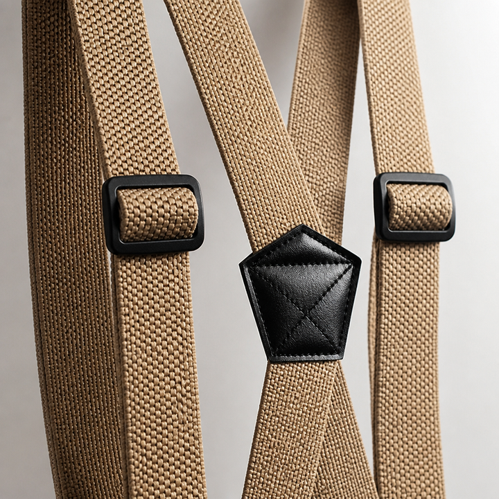Elastiske seler til herrer, 3,8 cm brede med metalclips, X- eller Y-ryg