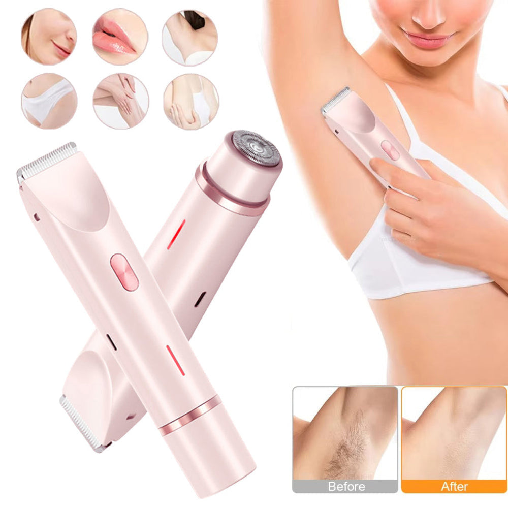 2 In 1 Hair Remover Women's Double Head Shaver Electric Razor Wet Dry