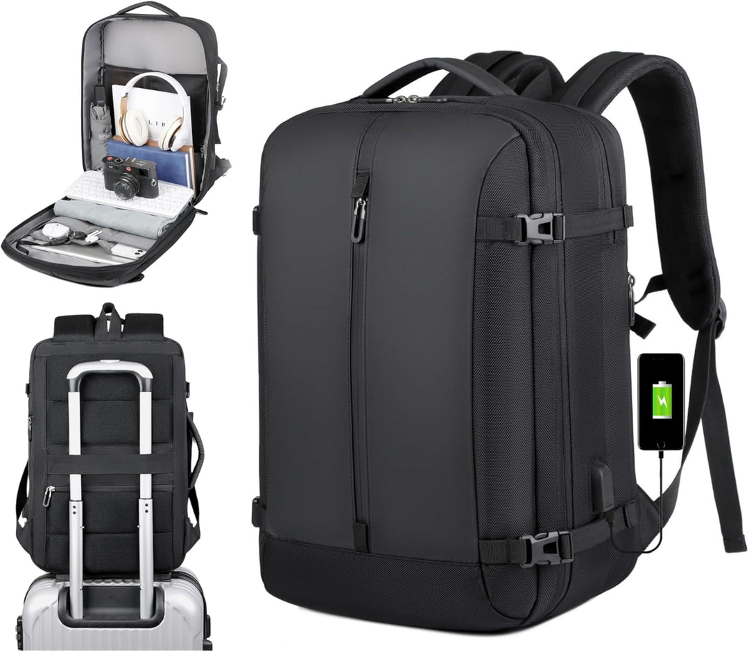 40L udvidelig vandtæt rejserygsæk med USB-port og 17" laptoprum – AirVoyage (Køb 1, få 1 GRATIS-kampagne)