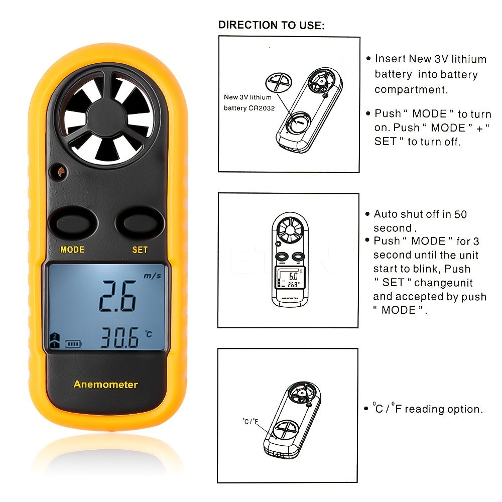 Kompakt digitalt anemometer – bærbart og præcist til udendørs målinger