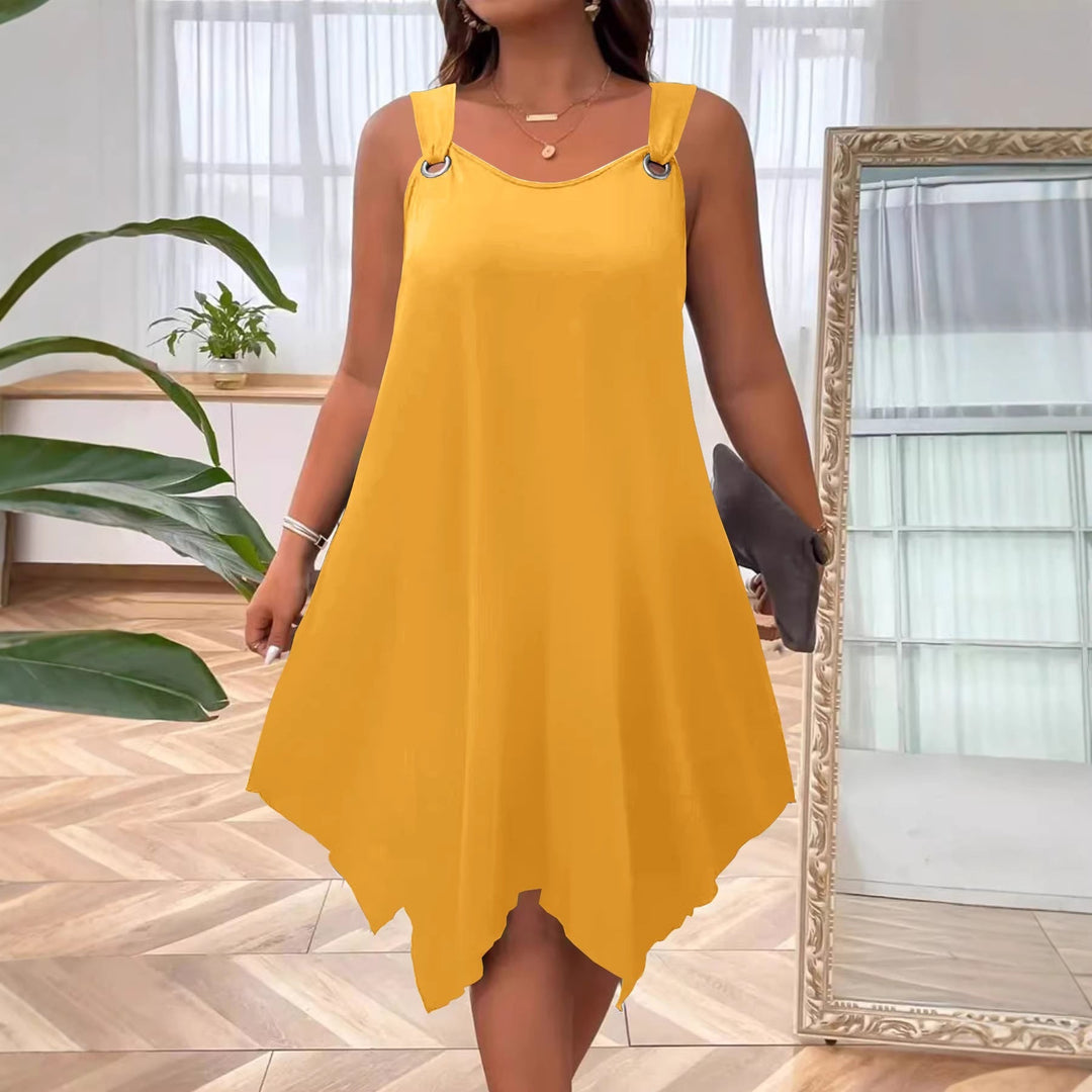 Women's Elegant Round-Neck Sleeveless Casual Dress