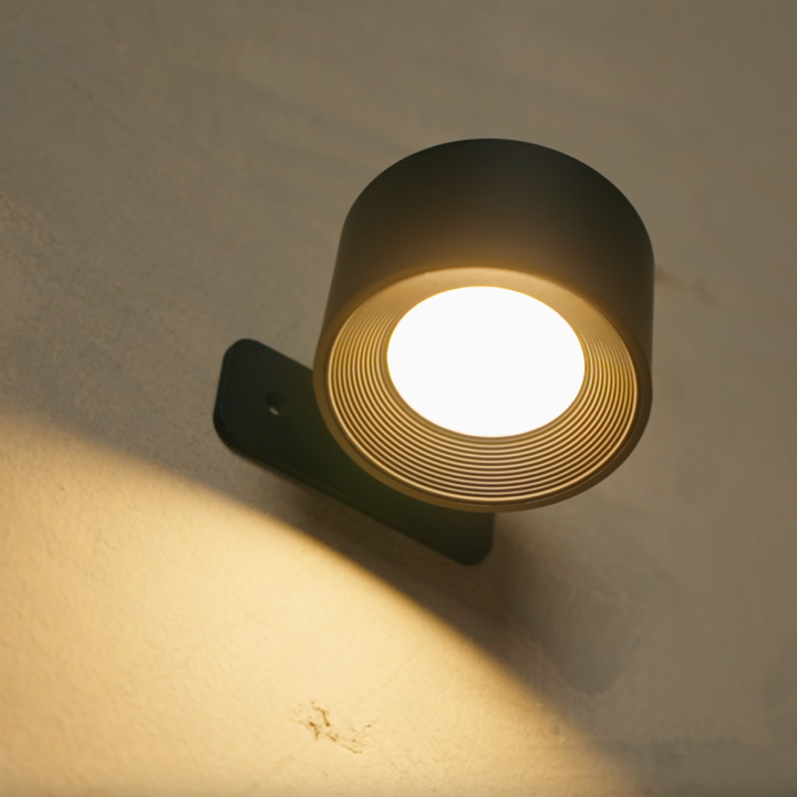 Trådløs LED-væglampe med 360° rotation, touchdæmpning, 3 lysfarver og USB-C-batteri