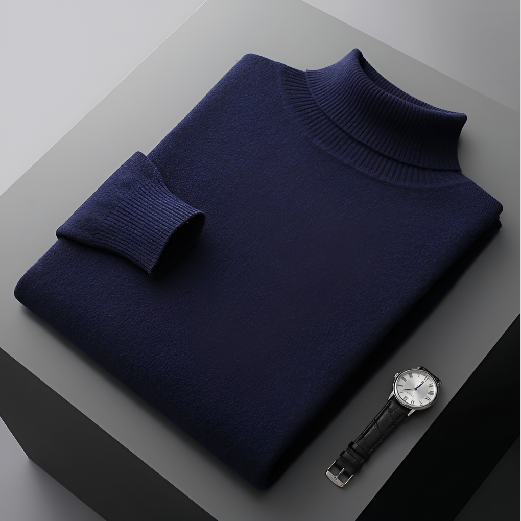Højkvalitets cashmere-rullekravesweater til mænd