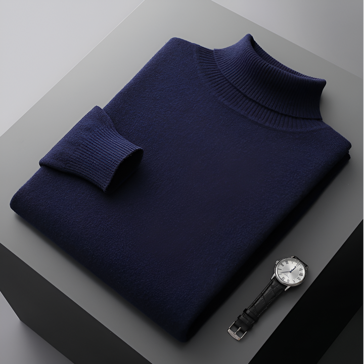 Højkvalitets cashmere-rullekravesweater til mænd