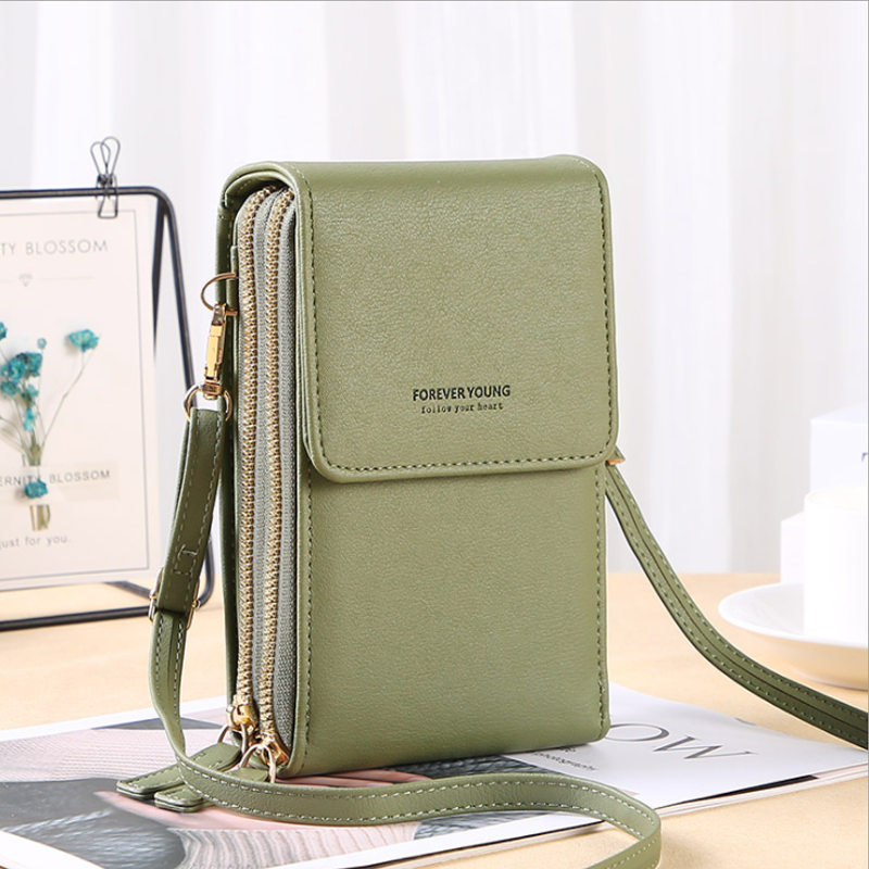 Telefontaske med touchscreen og pungfunktion – kompakt crossbody-taske til daglig brug