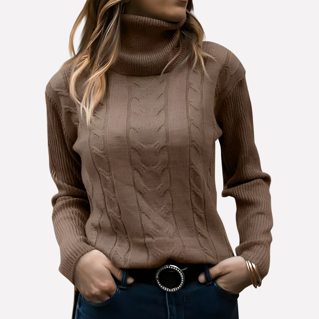 Kvinders Turtleneck Pullover – Afslappet Hverdag Stil