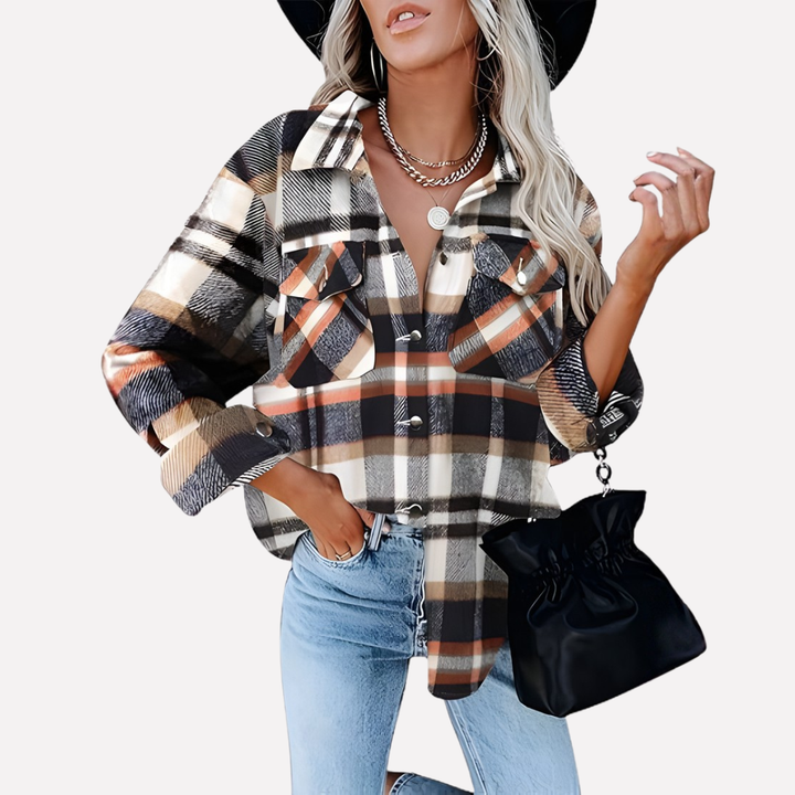 Kvinders Plaid Shacket