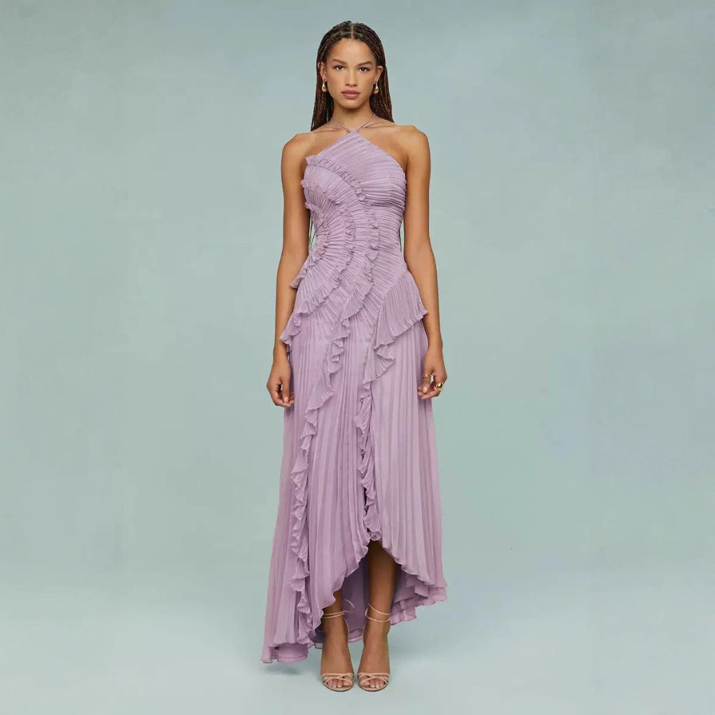 Womens New Fashion Strapless Sexy Backless Slit Tassel Elegant Dress