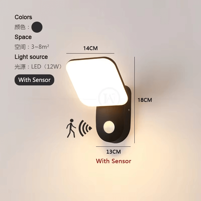 Intelligent LED-væglampe med bevægelsessensor