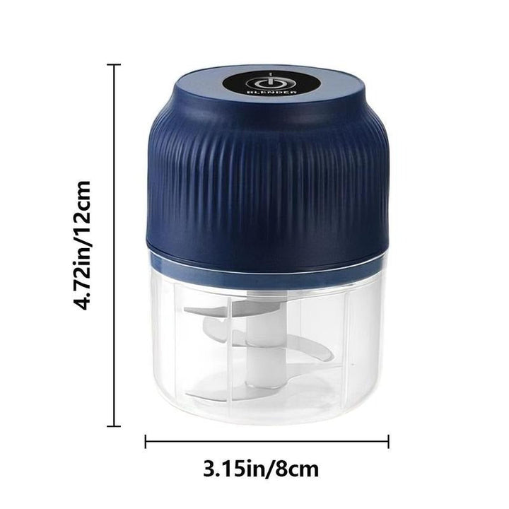 USB-genopladelig mini-hakker med 4 klinger i rustfrit stål, 300 ml skål