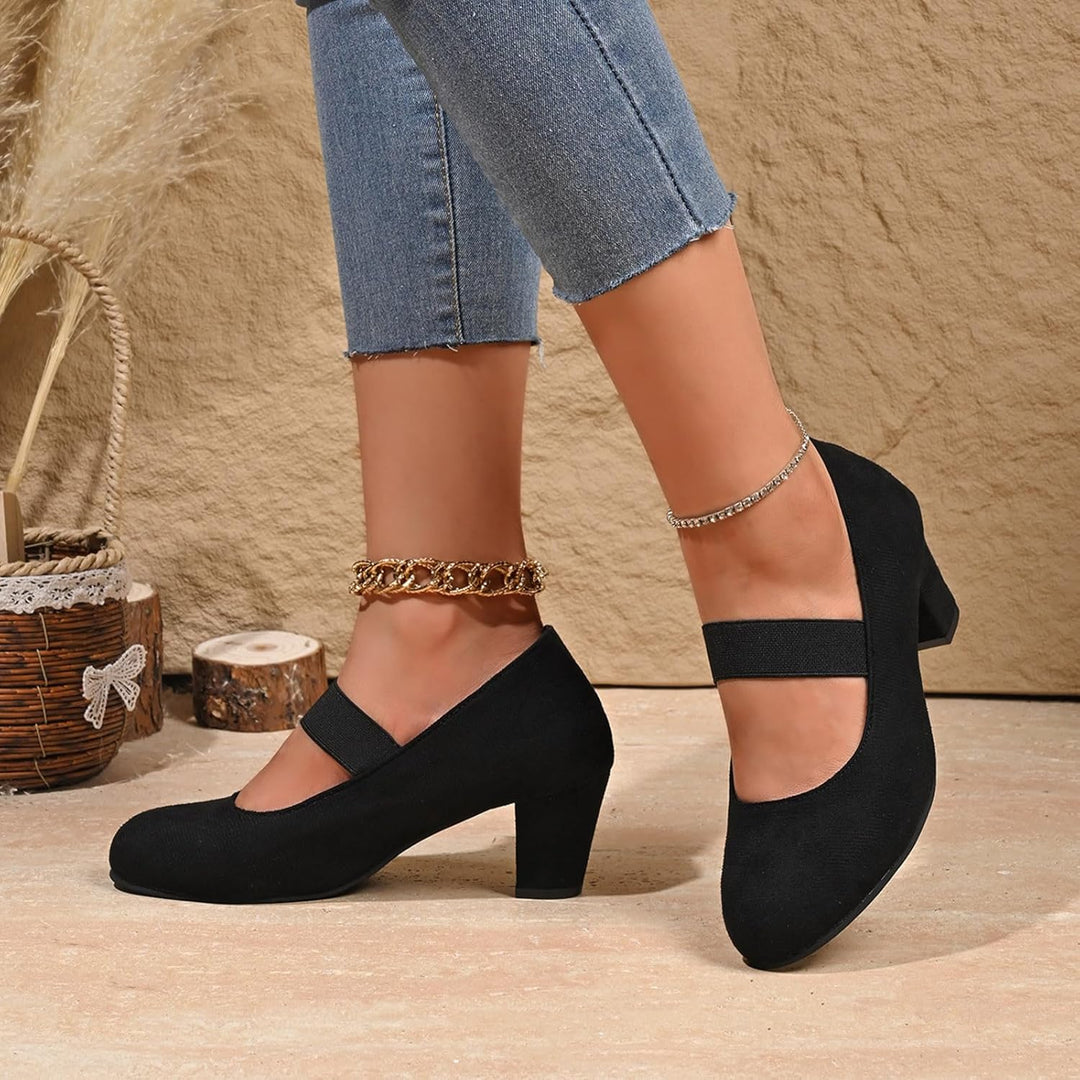 Velourpumps med elastikrem – Amelie Oktoberfest 2026