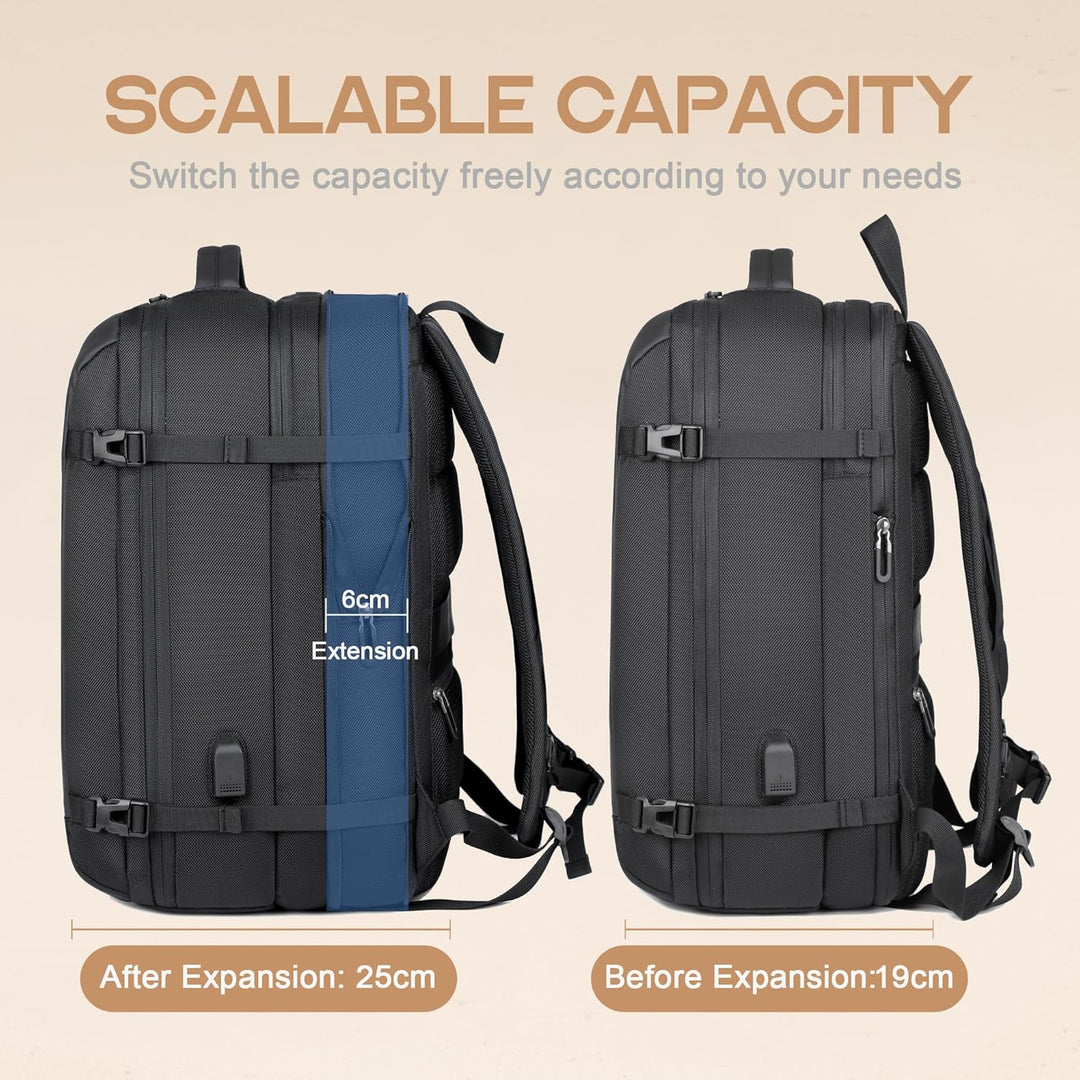 40L udvidelig vandtæt rejserygsæk med USB-port og 17" laptoprum – AirVoyage (Køb 1, få 1 GRATIS-kampagne)