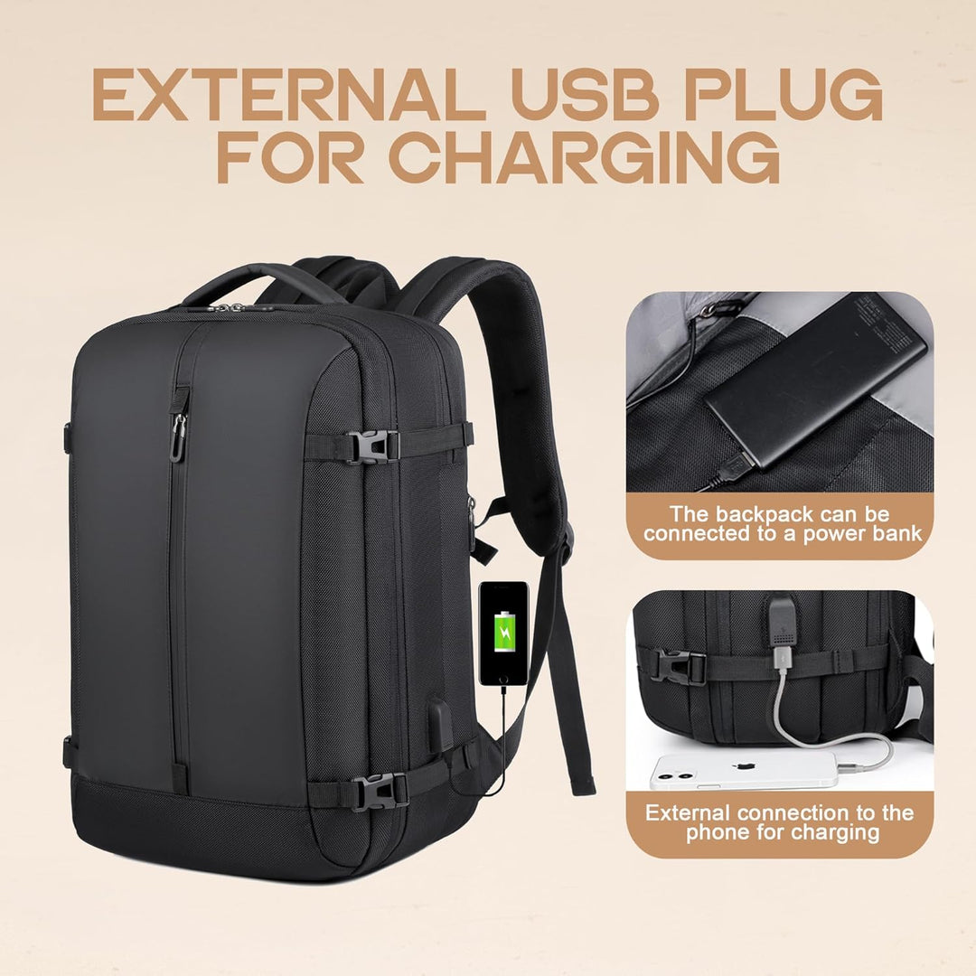 40L udvidelig vandtæt rejserygsæk med USB-port og 17" laptoprum – AirVoyage (Køb 1, få 1 GRATIS-kampagne)
