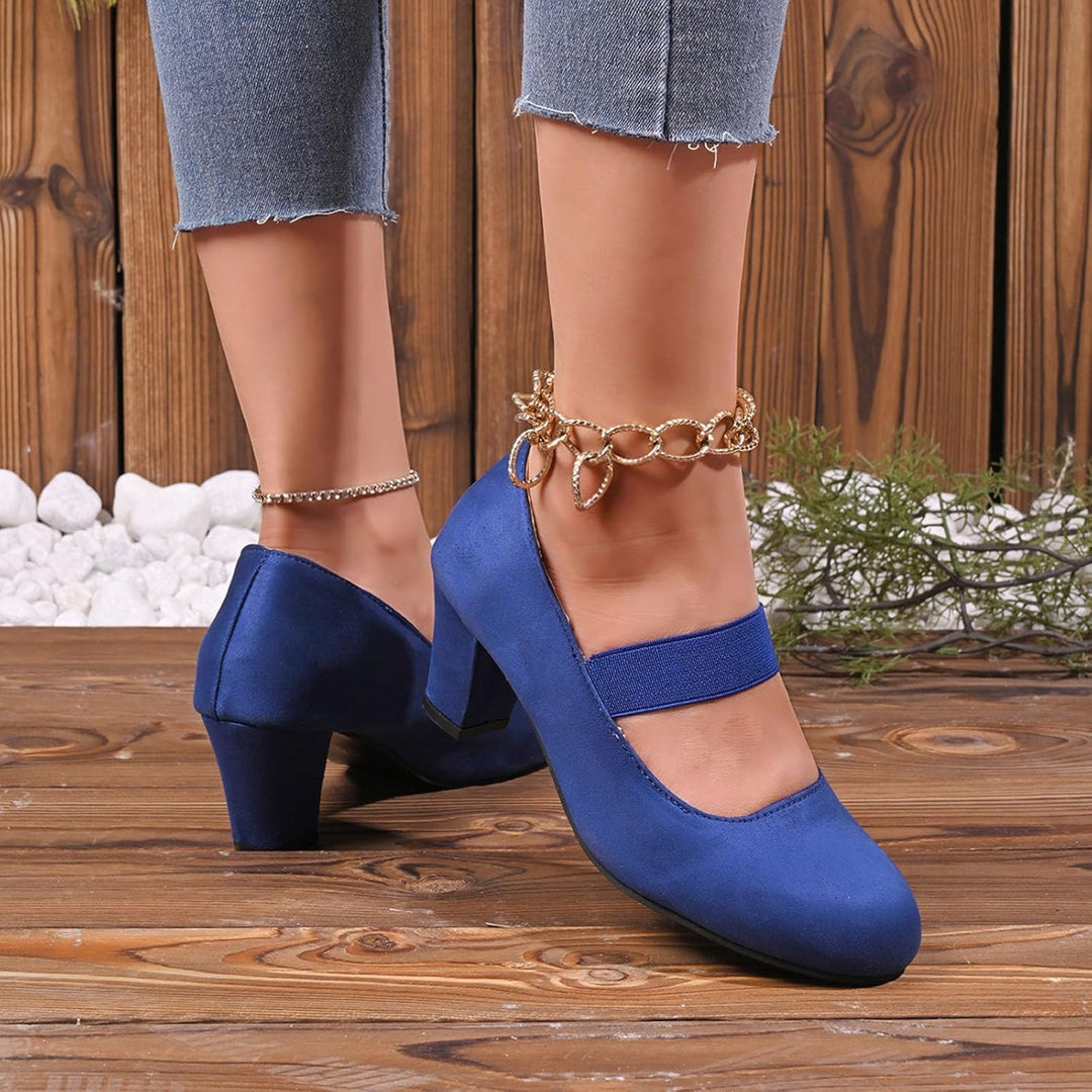 Velourpumps med elastikrem – Amelie Oktoberfest 2026