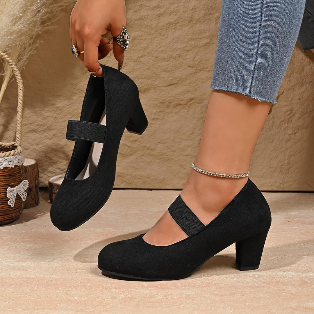 Velourpumps med elastikrem – Amelie Oktoberfest 2026