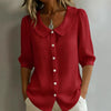Kvinders Knap Front Puff Ærme Bluse