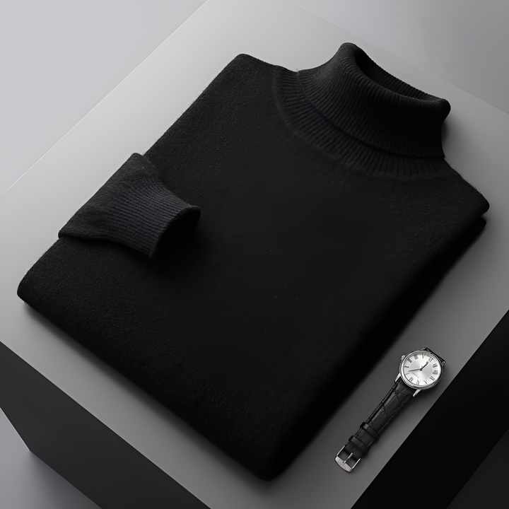 Højkvalitets cashmere-rullekravesweater til mænd