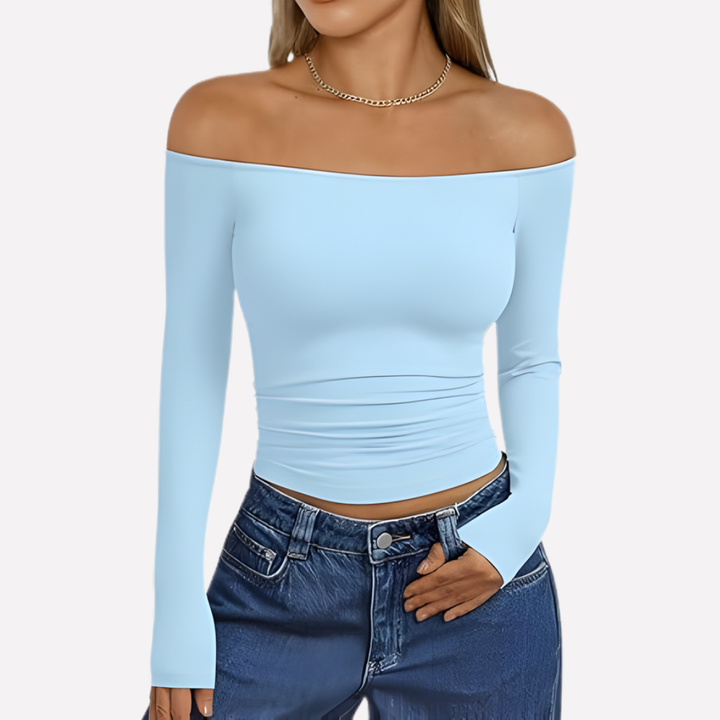 Kvinders Off-The-Shoulder Langærmet Top