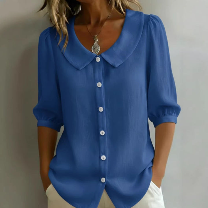 Collared Short-sleeve Blouse Fashion Casual Versatile Loose Shirt Women's Clothing