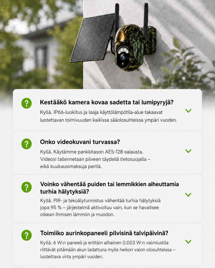 Soldrevet trådløst sikkerhedskamera med 4G LTE eller WiFi, 2K-opløsning, PTZ og nattesyn