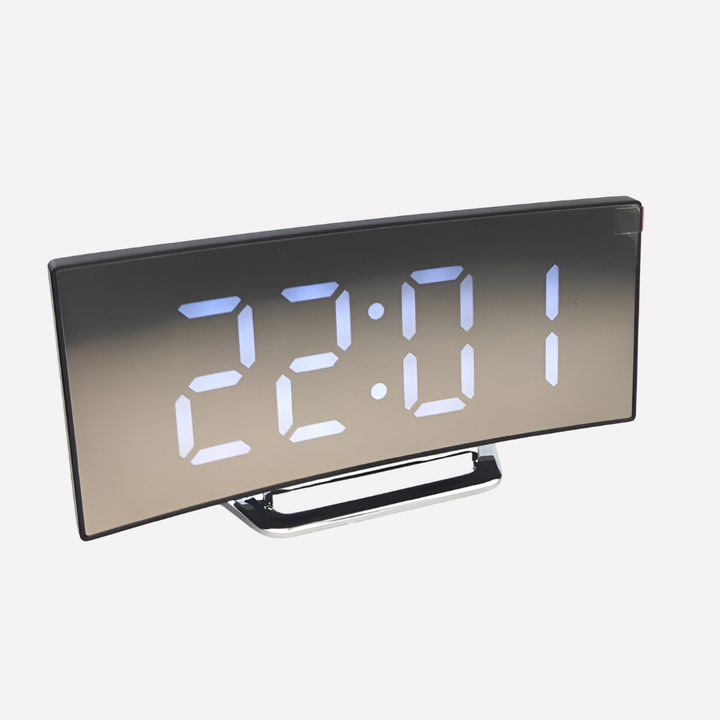 Moderne stil buet LED digital vækkeur