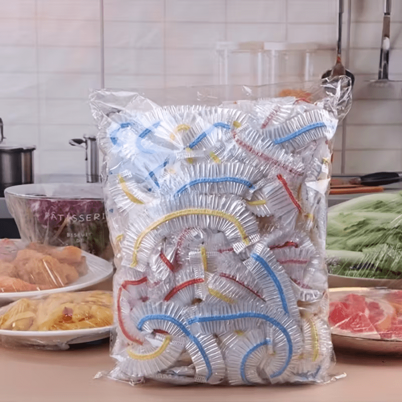 1000 elastiske engangsovertræk til mad, PE-låg til skåle og tallerkener 35 cm