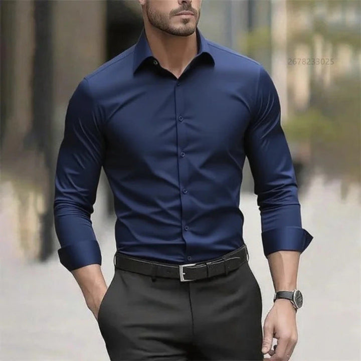 European And American Men's Business Long-Sleeve Wrinkle-Resistant, Non-Iron Casual Shirt